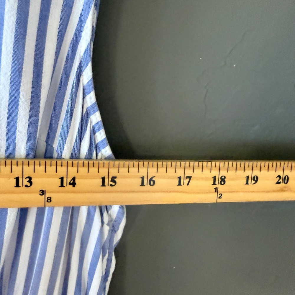 Beachlunchlounge‎ Blue White Striped Midi Dress Sleeveless Cutout  M Lagen Light - Picture 9 of 10